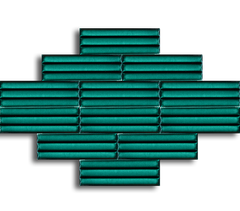 7x21 Bambu Zümrüt Yeşil Çatlak Sır El Yapımı Seramik