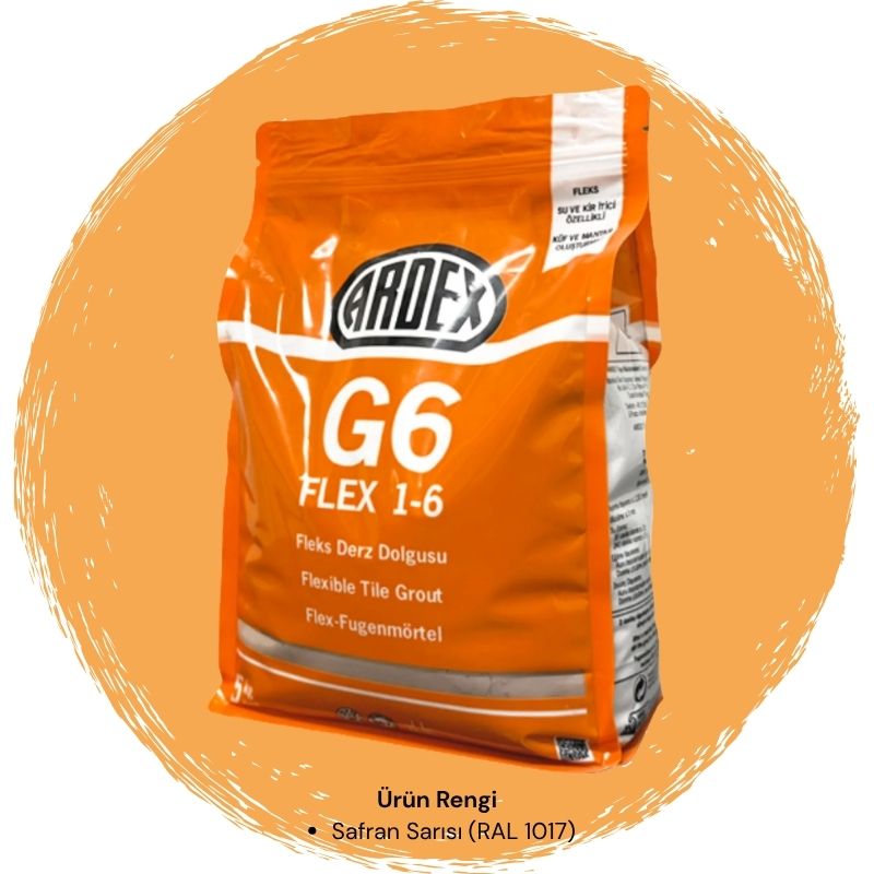 Ardex G6 Flex 1-6 Fleks Derz Dolgusu RAL 1017 Safran Sarısı 5 kg