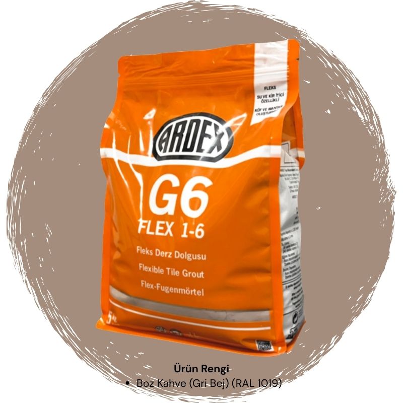 Ardex G6 Flex 1-6 Fleks Derz Dolgusu RAL 1019 Gri Bej 5 kg