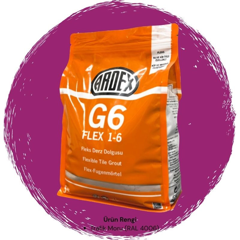 Ardex G6 Flex 1-6 Fleks Derz Dolgusu RAL 4006 Trafik Moru 5 kg