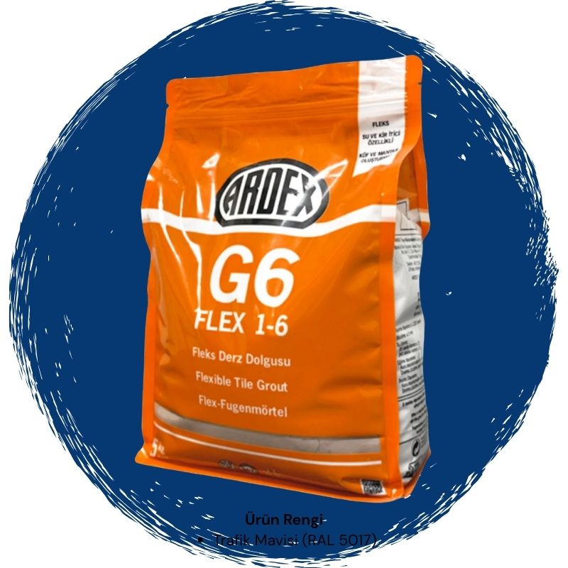 Ardex G6 Flex 1-6 Fleks Derz Dolgusu RAL 5017 Trafik Mavisi 5 kg