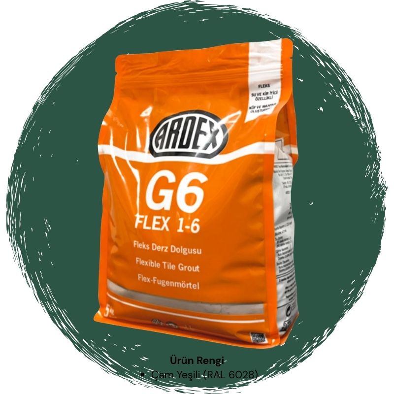 Ardex G6 Flex 1-6 Fleks Derz Dolgusu RAL 6028 Çam Yeşili 5 kg