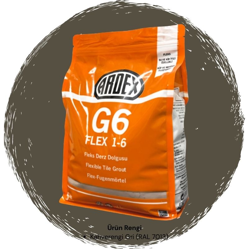 Ardex G6 Flex 1-6 Fleks Derz Dolgusu RAL 7013 Kahverengi Gri 5 kg