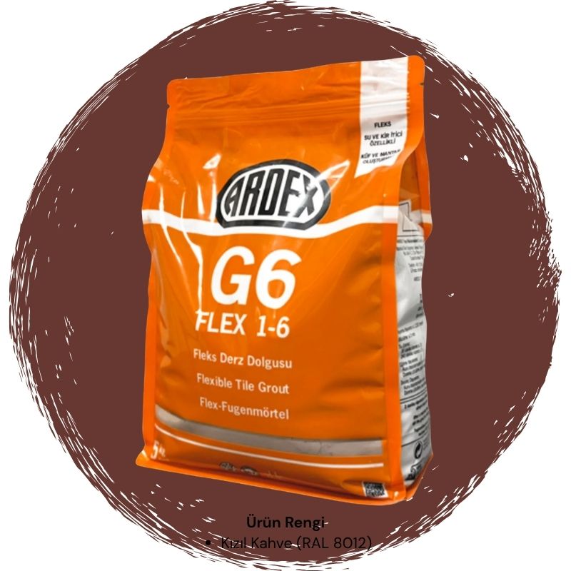 Ardex G6 Flex 1-6 Fleks Derz Dolgusu RAL 8012 Kızıl Kahve 5 kg