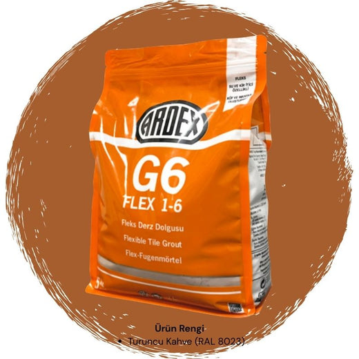 Ardex G6 Flex 1-6 Fleks Derz Dolgusu RAL 8023 Turuncu Kahve 5 kg