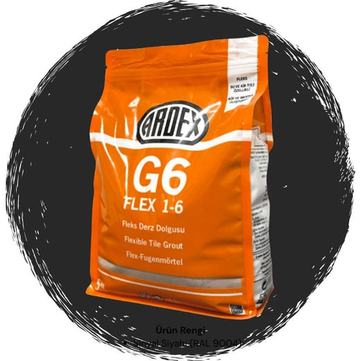 Ardex G6 Flex 1-6 Fleks Derz Dolgusu RAL 9004 Sinyal Siyahı 5 kg
