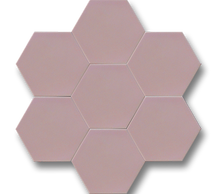 Altıgen Düz Mat Açık Pembe Altıgen Seramik (15x17 cm)