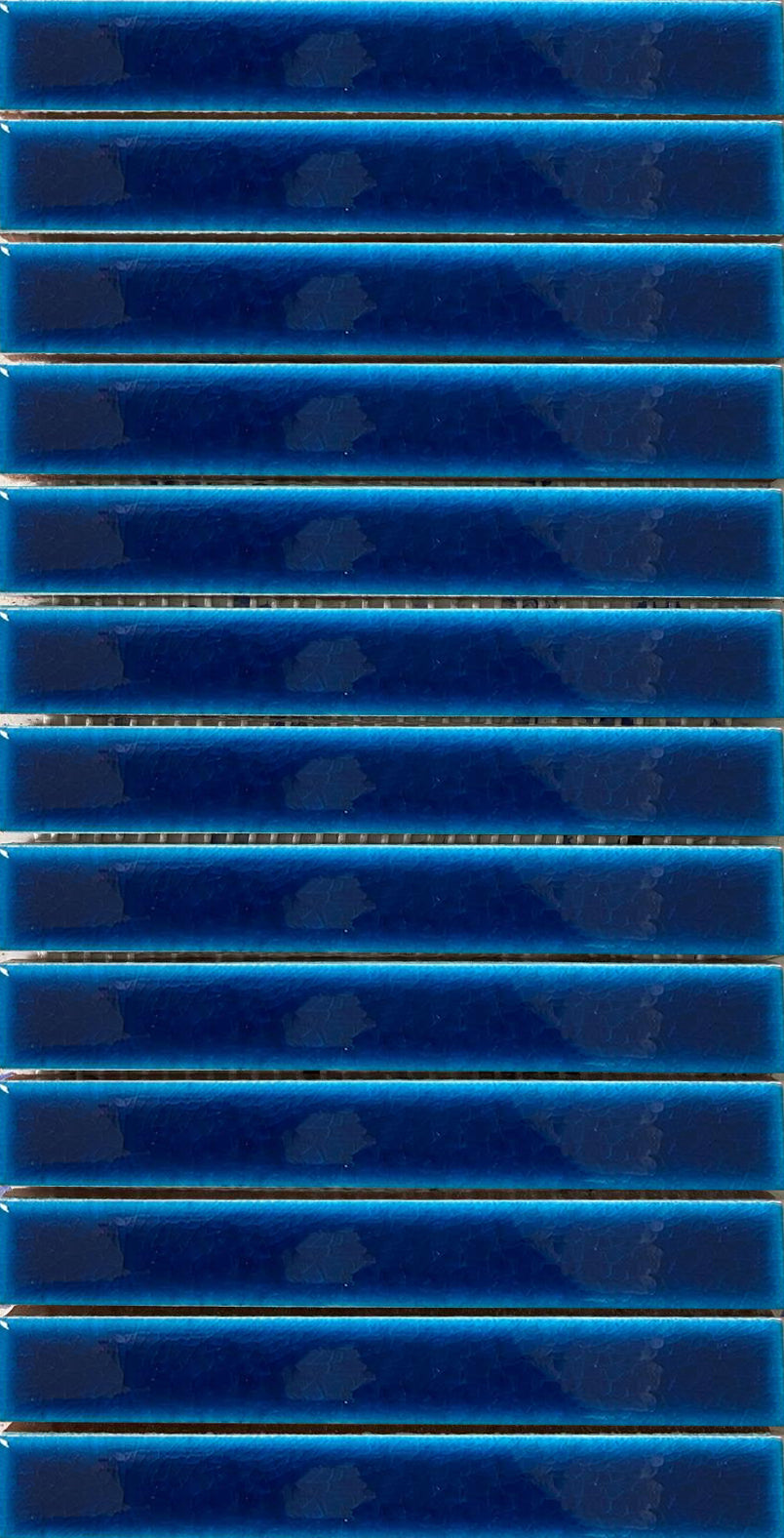 15,5 x 30,5 cm Stick Mozaik Kobalt Çatlak Sır El Yapımı Seramik